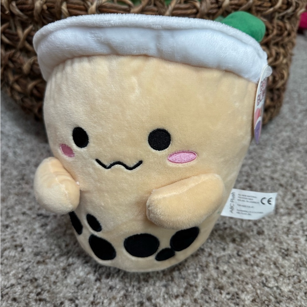 Boba buddies Cream and‎ Black Stuffed Animal Plush Toy